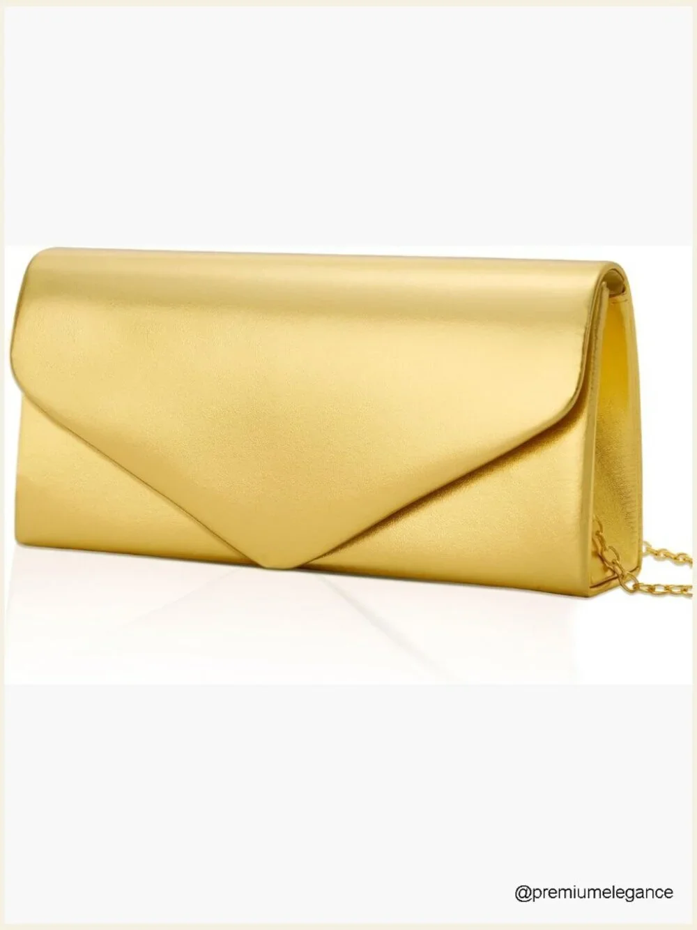 Envelope Clutch Purse with Detachable Chain Strap, Vegan Leather Evening Handbag
